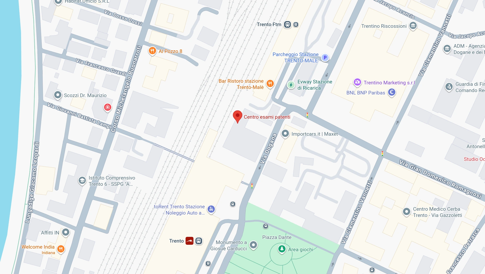 Mappa per raggiungere l'Autoscuola a Esami di Teoria